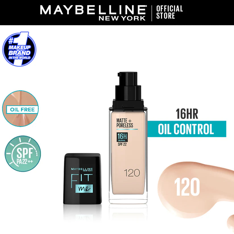 MAYBELLINE FIT ME 120 CLASSIC IVORY MATTE+PORELLESS FOUNDATION 30ML