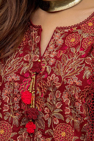 GUL AHEMD -3 Piece Unstitched Embroidered Karandi Suit with Embroidered Karandi Dupatta AY-42006