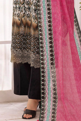 GUL AHMED-3 Piece Unstitched Embroidered Printed Lawn Suit with Printed Lawn Dupatta CL-52314