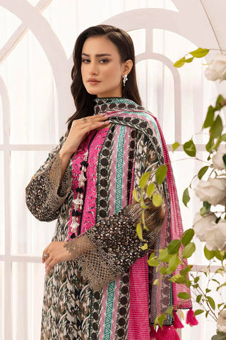 GUL AHMED-3 Piece Unstitched Embroidered Printed Lawn Suit with Printed Lawn Dupatta CL-52314