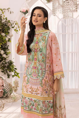 GUL AHMED -3 Piece Unstitched Printed Lawn Suit Schiffli Lace with Printed Lawn Dupatta CL-52097