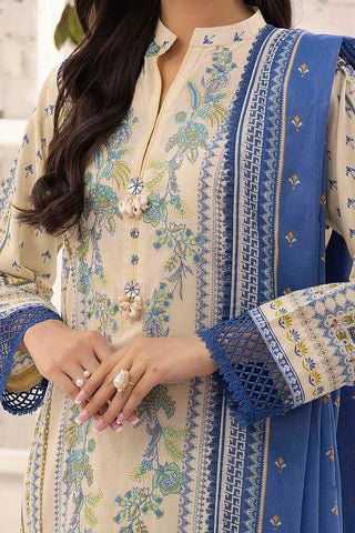 GUL AHMED-3 Piece Unstitched Embroidered Printed Lawn Suit with Printed Lawn Dupatta CL-52326