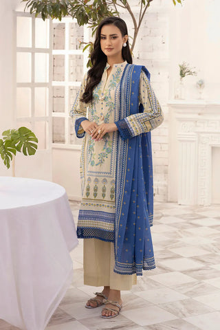 GUL AHMED-3 Piece Unstitched Embroidered Printed Lawn Suit with Printed Lawn Dupatta CL-52326