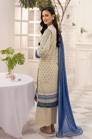 GUL AHMED-3 Piece Unstitched Embroidered Printed Lawn Suit with Printed Lawn Dupatta CL-52326
