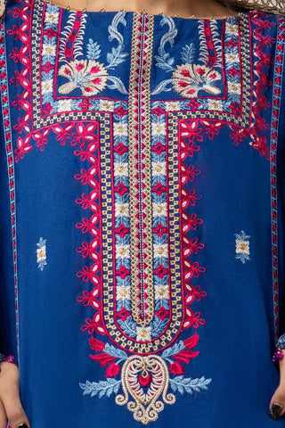 GUL AHMED -3 Piece Unstitched Embroidered Karandi Suit with Gold and Lacquer Printed Karandi Dupatta AY-42010