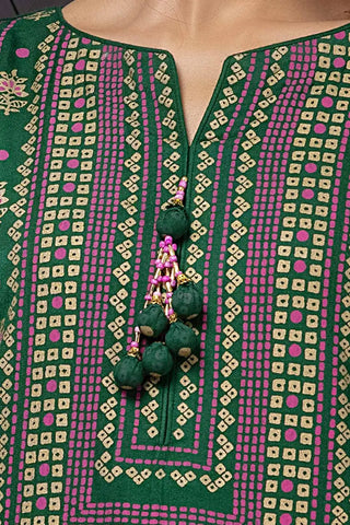 GUL AHMED -3 Piece Unstitched Gold and Lacquer Printed Suit with Gold and Lacquer Printed Acrylic Dupatta AP-42028