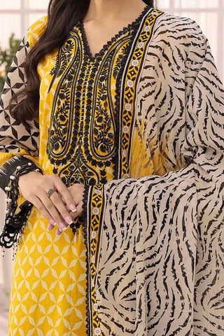 GUL AHMED-3 Piece Unstitched Embroidered Printed Lawn Suit with Printed Lawn Dupatta CL-52316