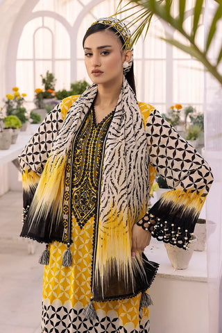 GUL AHMED-3 Piece Unstitched Embroidered Printed Lawn Suit with Printed Lawn Dupatta CL-52316