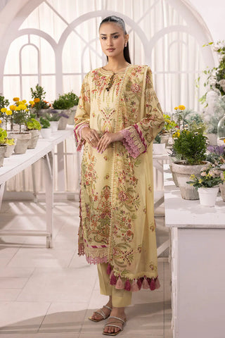 GUL AHMED -3 Piece Unstitched Printed Lawn Suit with Schiffli Lace Printed Lawn Dupatta CL-52098