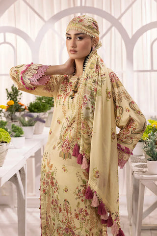 GUL AHMED -3 Piece Unstitched Printed Lawn Suit with Schiffli Lace Printed Lawn Dupatta CL-52098