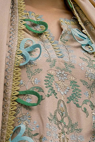 GUL AHMED -3 Piece Unstitched Embroidered Karandi Suit with Embroidered Karandi Dupatta AY-42007