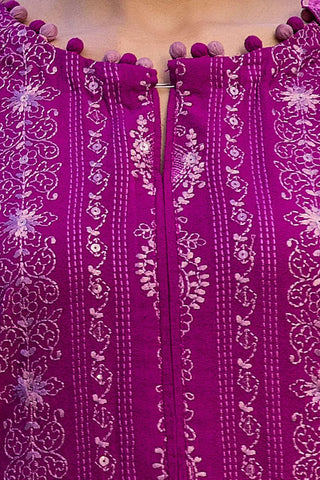 GUL AHMED -3 Piece Unstitched Embroidered Karandi Suit with Embroidered Karandi Dupatta AY-42009