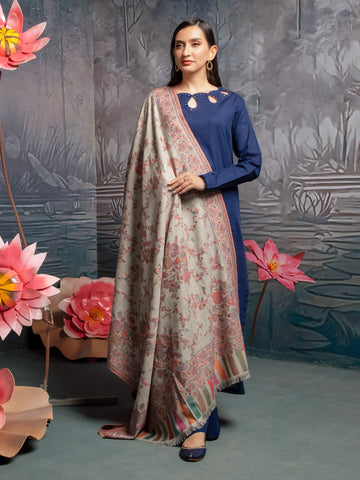 EDENROBE-Pashmina Jacquard Zari Shawl - EWMS5-025