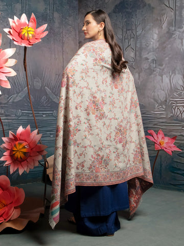 EDENROBE-Pashmina Jacquard Zari Shawl - EWMS5-025