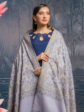 EDENROBE-Pashmina Jacquard Zari Shawl- EWMS5-004