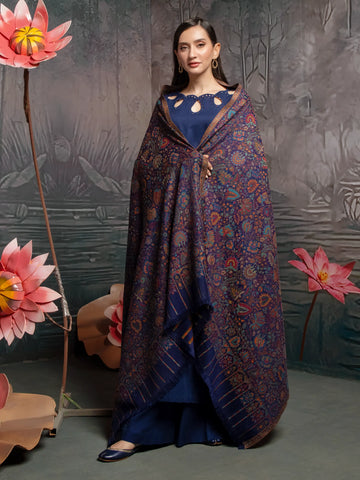 EDENROBE-Pashmina Jacquard Zari Shawl - EWMS5-044
