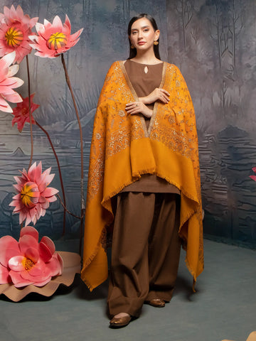EDENROBE-Pashmina Jacquard Zari Shawl - EWMS5-006