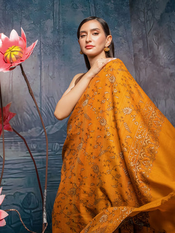 EDENROBE-Pashmina Jacquard Zari Shawl - EWMS5-006