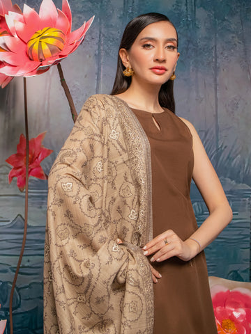 EDENROBE-Pashmina Jacquard Zari Shawl - EWMS5-010