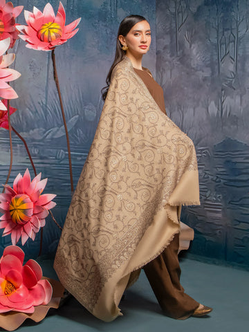 EDENROBE-Pashmina Jacquard Zari Shawl - EWMS5-010