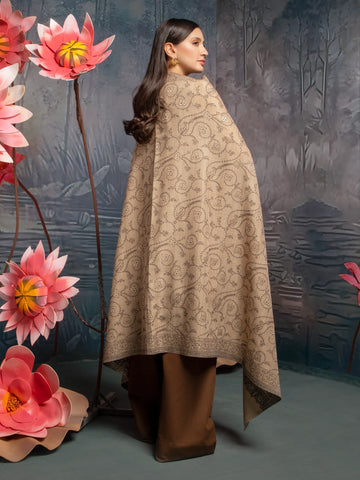EDENROBE-Pashmina Jacquard Zari Shawl - EWMS5-010