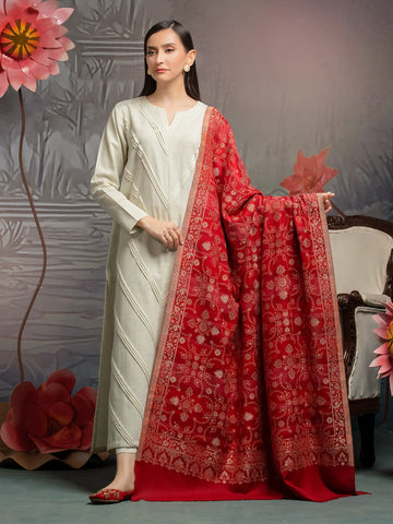 EDENROBE-Pashmina Jacquard Zari Shawl - EWMS5-005