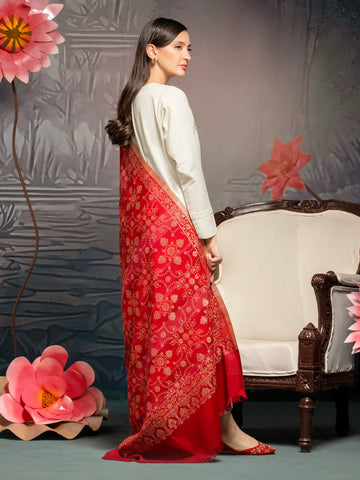 EDENROBE-Pashmina Jacquard Zari Shawl - EWMS5-005