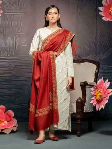 EDENROBE-Pashmina Jacquard Zari Shawl - EWMS5-014