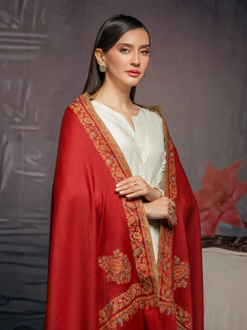 EDENROBE-Pashmina Jacquard Zari Shawl - EWMS5-014