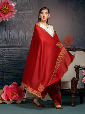EDENROBE-Pashmina Jacquard Zari Shawl - EWMS5-014