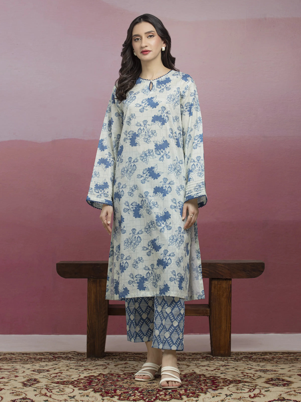 EDENROBE-35422-Unstitched Light Green Printed Lawn 2 Piece