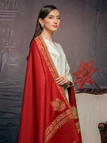 EDENROBE-Pashmina Jacquard Zari Shawl - EWMS5-014