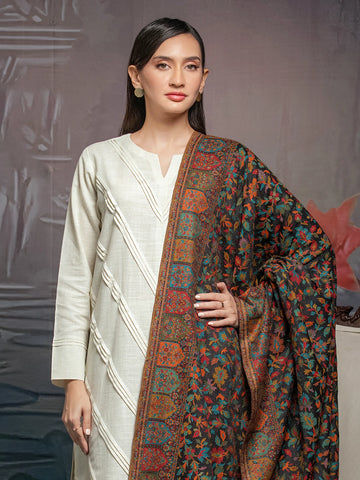 EDENROBE-Pashmina Jacquard Zari Shawl - EWMS5-031