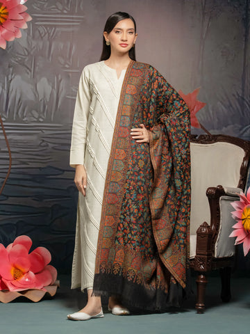 EDENROBE-Pashmina Jacquard Zari Shawl - EWMS5-031