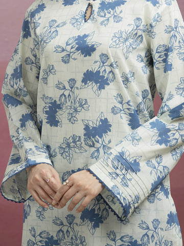 EDENROBE-35422-Unstitched Light Green Printed Lawn 2 Piece