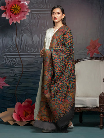 EDENROBE-Pashmina Jacquard Zari Shawl - EWMS5-031