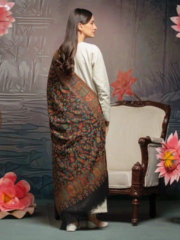 EDENROBE-Pashmina Jacquard Zari Shawl - EWMS5-031