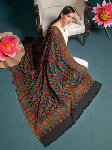 EDENROBE-Pashmina Jacquard Zari Shawl - EWMS5-031