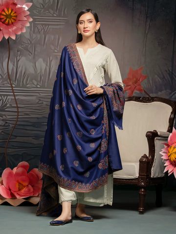 EDENROBE-Pashmina Jacquard Zari Shawl - EWMS5-041