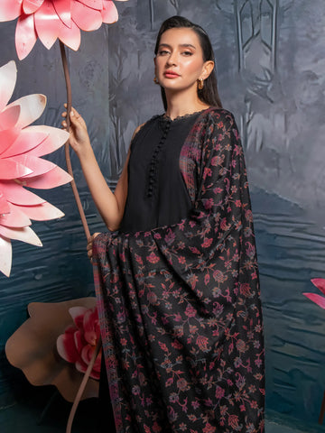 EDENROBE-Pashmina Jacquard Zari Shawl - EWMS5-038