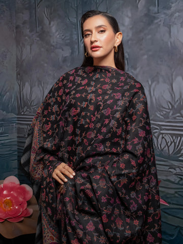 EDENROBE-Pashmina Jacquard Zari Shawl - EWMS5-038