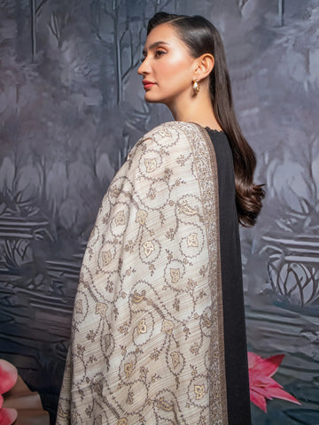 EDENROBE-Pashmina Jacquard Zari Shawl - EWMS5-001