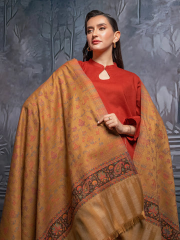 EDENROBE-Pashmina Jacquard Zari Shawl - EWMS5-015