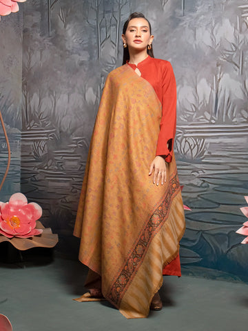 EDENROBE-Pashmina Jacquard Zari Shawl - EWMS5-015