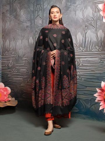 EDENROBE-Pashmina Jacquard Zari Shawl - EWMS5-034