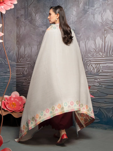 EDENROBE-Pashmina Jacquard Zari Shawl - EWMS5-003