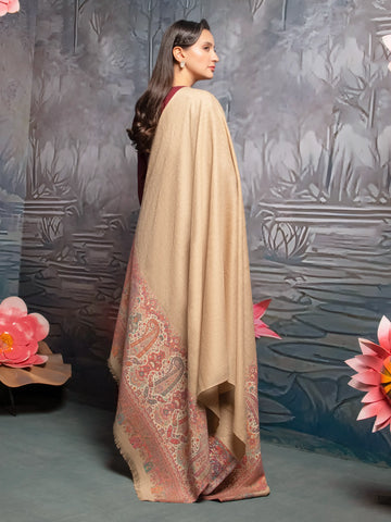 EDENROBE-Pashmina Jacquard Zari Shawl - EWMS5-009
