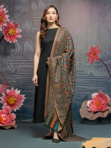EDENROBE-Pashmina Jacquard Zari Shawl - EWMS5-037