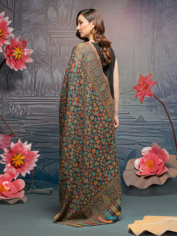 EDENROBE-Pashmina Jacquard Zari Shawl - EWMS5-037
