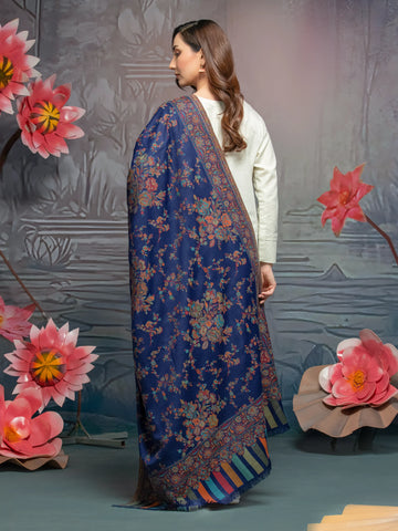 EDENROBE-Pashmina Jacquard Zari Shawl - EWMS5-042